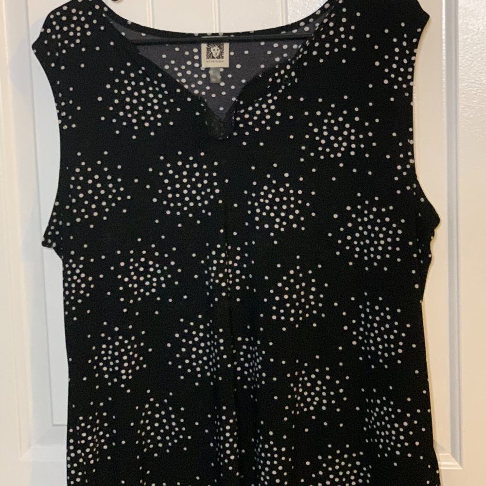 Anne Klein Black and White Dressy Sleeveless Top Size XL